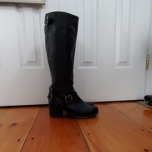Frye Boots, Black, knee high, 2in heel